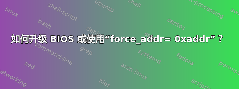 如何升级 BIOS 或使用“force_addr= 0xaddr”？