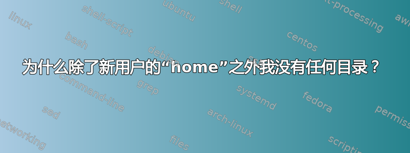 为什么除了新用户的“home”之外我没有任何目录？