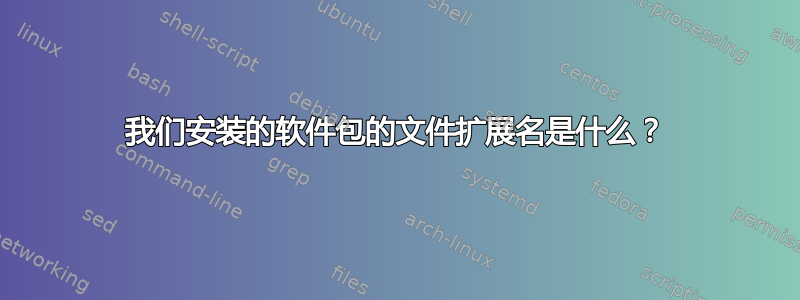 我们安装的软件包的文件扩展名是什么？