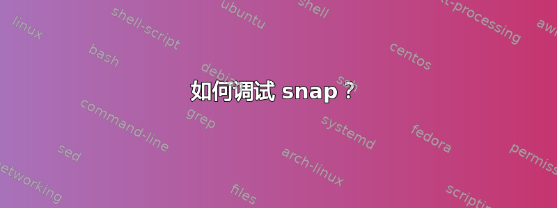 如何调试 snap？