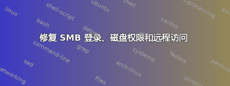 修复 SMB 登录、磁盘权限和远程访问