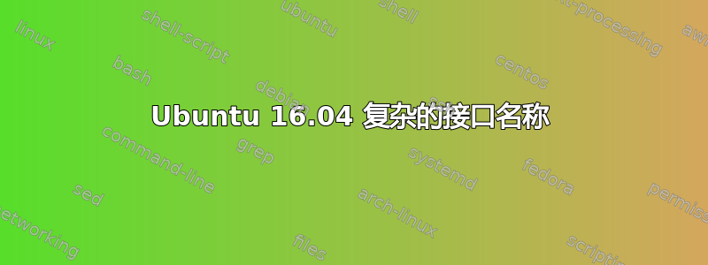 Ubuntu 16.04 复杂的接口名称