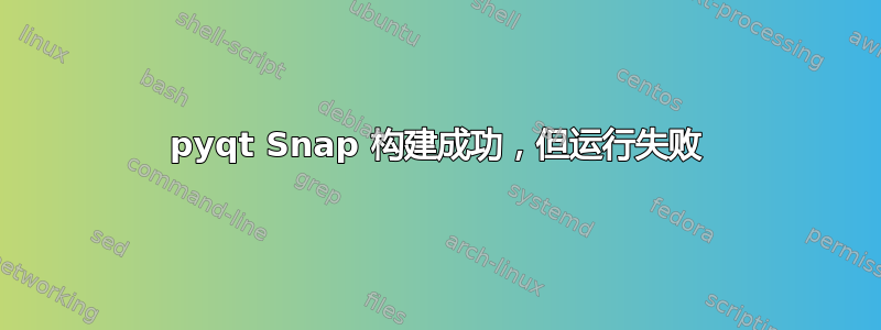 pyqt Snap 构建成功，但运行失败