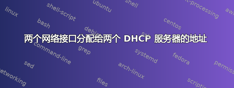 两个网络接口分配给两个 DHCP 服务器的地址