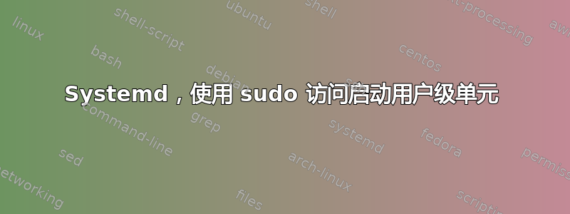 Systemd，使用 sudo 访问启动用户级单元