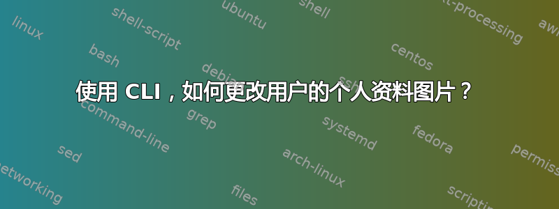 使用 CLI，如何更改用户的个人资料图片？