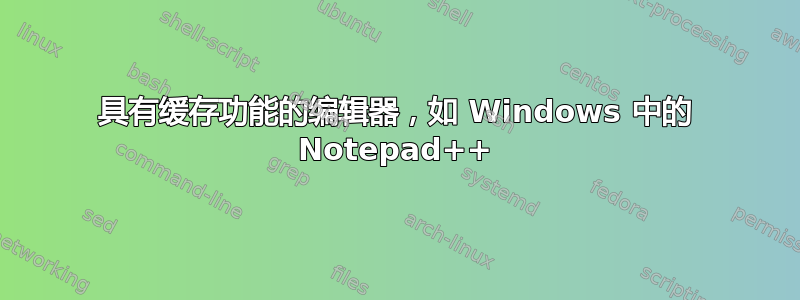 具有缓存功能的编辑器，如 Windows 中的 Notepad++