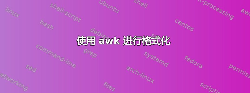 使用 awk 进行格式化