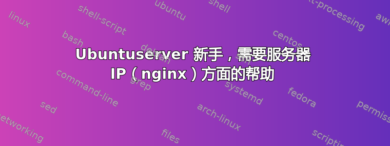 Ubuntuserver 新手，需要服务器 IP（nginx）方面的帮助