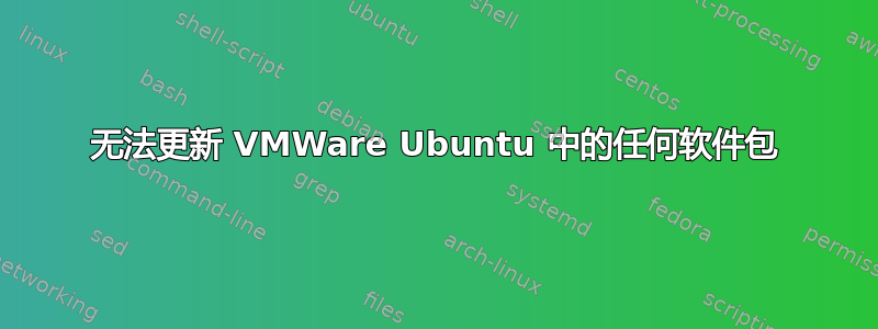 无法更新 VMWare Ubuntu 中的任何软件包