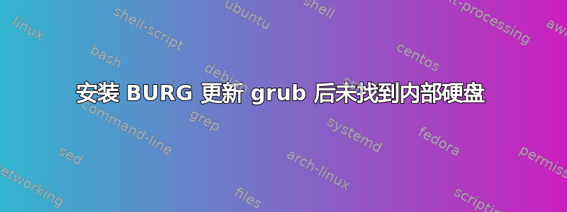 安装 BURG 更新 grub 后未找到内部硬盘