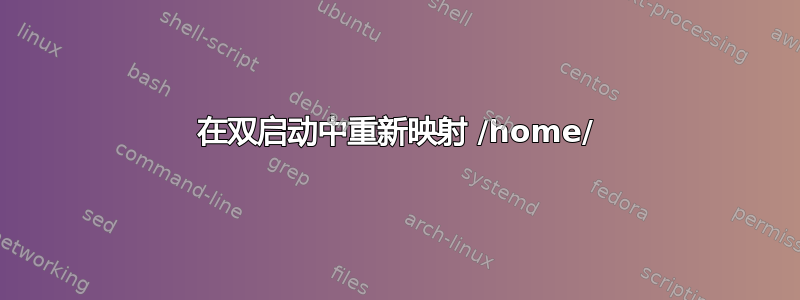 在双启动中重新映射 /home/