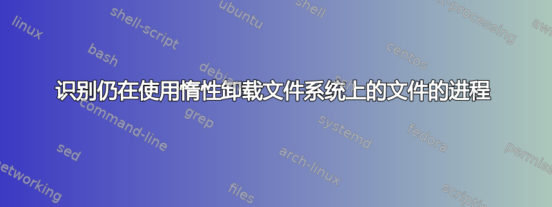 识别仍在使用惰性卸载文件系统上的文件的进程