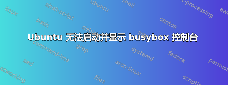 Ubuntu 无法启动并显示 busybox 控制台