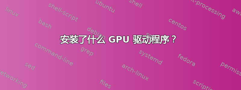 安装了什么 GPU 驱动程序？