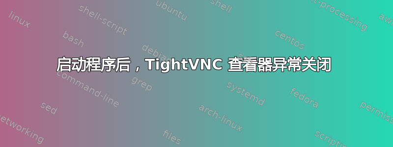 启动程序后，TightVNC 查看器异常关闭