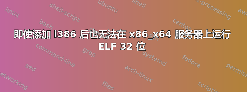 即使添加 i386 后也无法在 x86_x64 服务器上运行 ELF 32 位