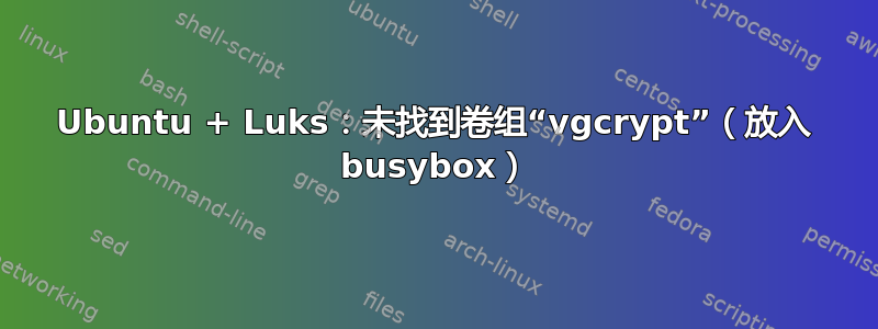 Ubuntu + Luks：未找到卷组“vgcrypt”（放入 busybox）