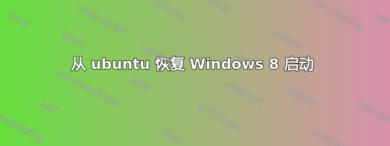 从 ubuntu 恢复 Windows 8 启动