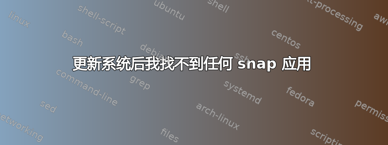 更新系统后我找不到任何 snap 应用