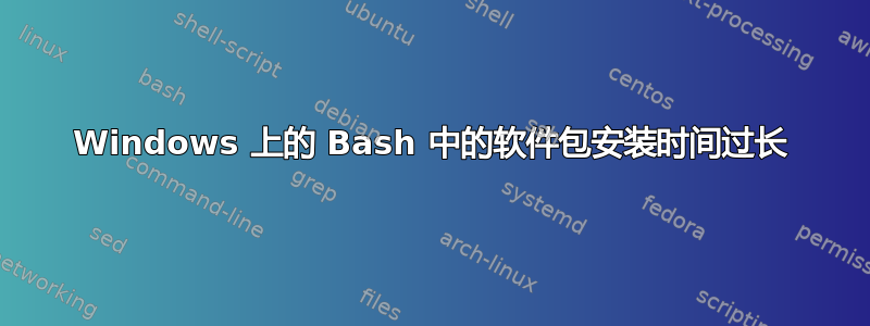 Windows 上的 Bash 中的软件包安装时间过长