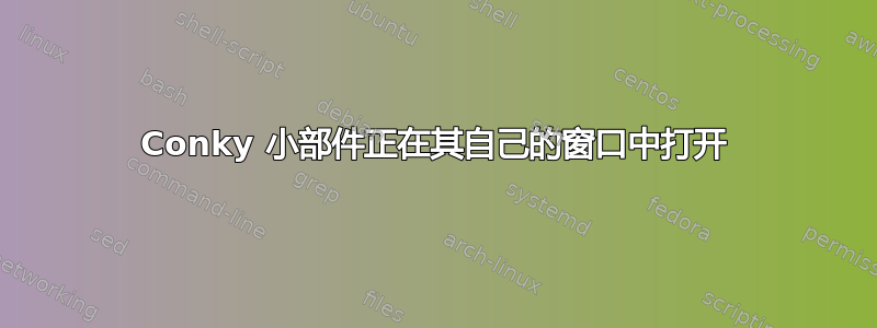 Conky 小部件正在其自己的窗口中打开