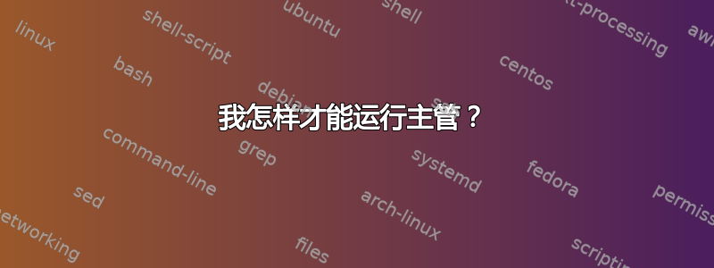 我怎样才能运行主管？