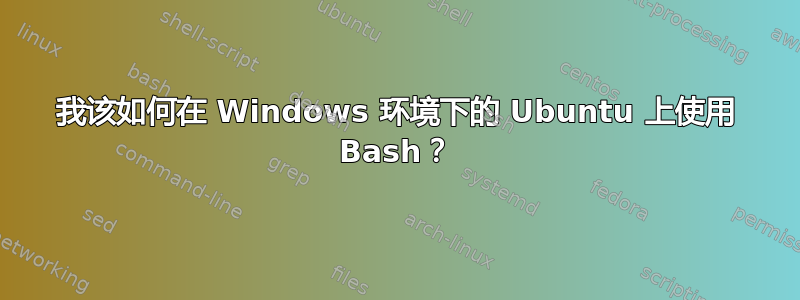 我该如何在 Windows 环境下的 Ubuntu 上使用 Bash？