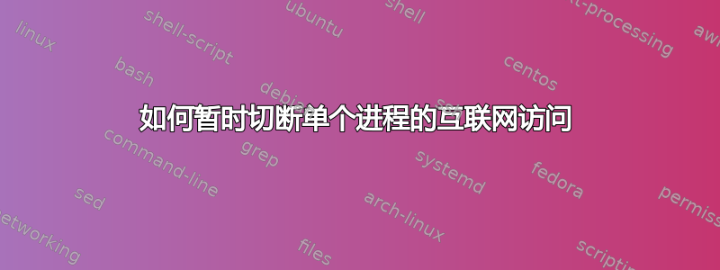 如何暂时切断单个进程的互联网访问