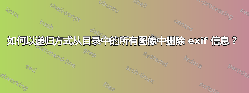 如何以递归方式从目录中的所有图像中删除 exif 信息？