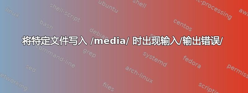 将特定文件写入 /media/ 时出现输入/输出错误/