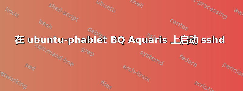 在 ubuntu-phablet BQ Aquaris 上启动 sshd