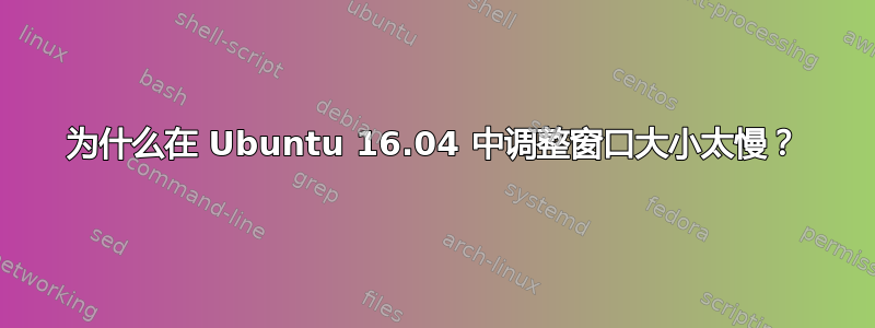 为什么在 Ubuntu 16.04 中调整窗口大小太慢？