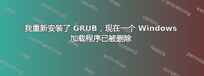 我重新安装了 GRUB，现在一个 Windows 加载程序已被删除