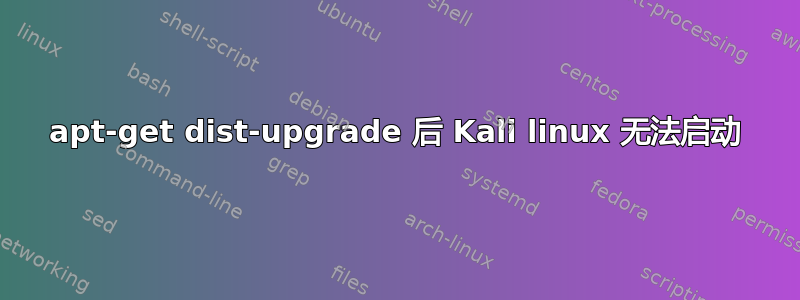 apt-get dist-upgrade 后 Kali linux 无法启动