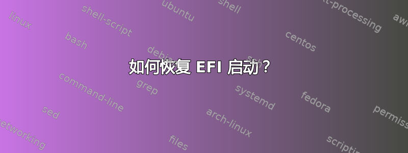 如何恢复 EFI 启动？