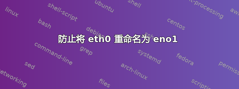 防止将 eth0 重命名为 eno1