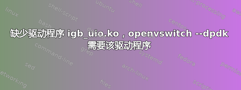 缺少驱动程序 igb_uio.ko，openvswitch --dpdk 需要该驱动程序