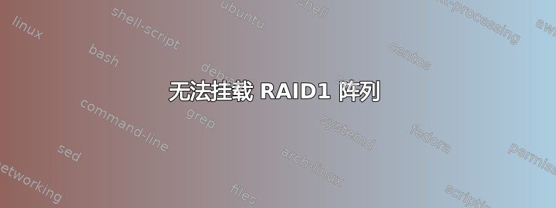 无法挂载 RAID1 阵列