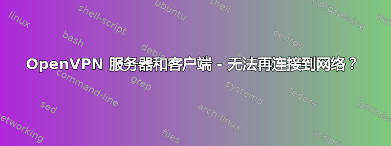 OpenVPN 服务器和客户端 - 无法再连接到网络？