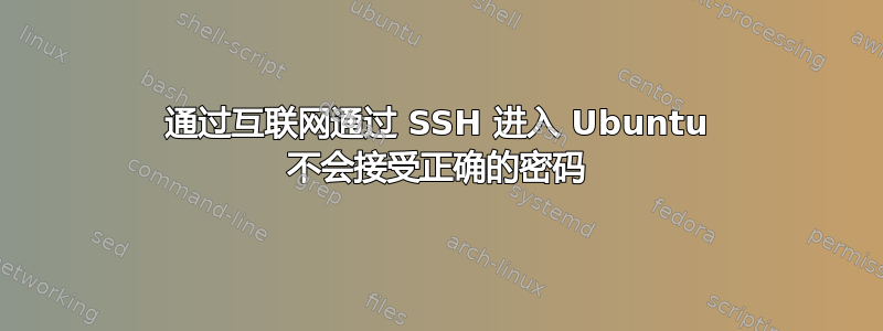 通过互联网通过 SSH 进入 Ubuntu 不会接受正确的密码