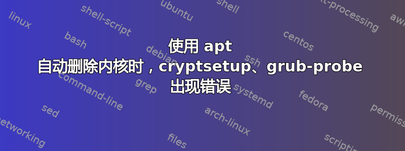 使用 apt 自动删除内核时，cryptsetup、grub-probe 出现错误