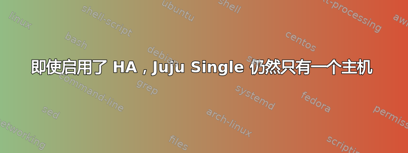 即使启用了 HA，Juju Single 仍然只有一个主机