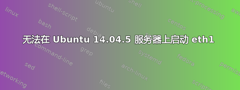 无法在 Ubuntu 14.04.5 服务器上启动 eth1