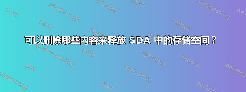 可以删除哪些内容来释放 SDA 中的存储空间？