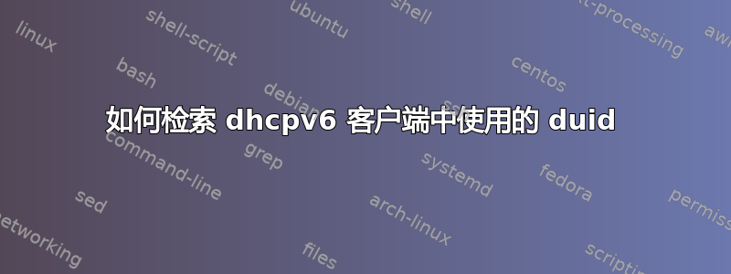 如何检索 dhcpv6 客户端中使用的 duid