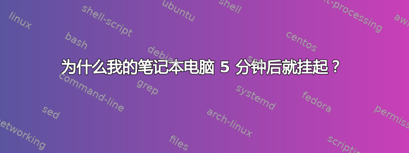 为什么我的笔记本电脑 5 分钟后就挂起？