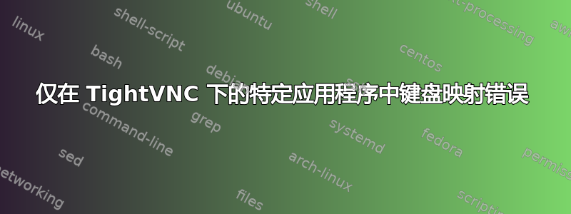 仅在 TightVNC 下的特定应用程序中键盘映射错误