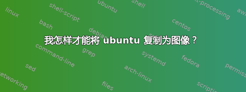 我怎样才能将 ubuntu 复制为图像？