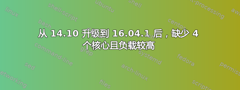 从 14.10 升级到 16.04.1 后，缺少 4 个核心且负载较高